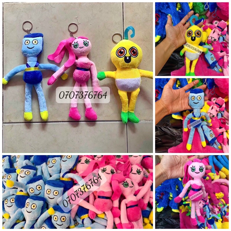 20cm MÓC KHOÁ Gấu Bông Gia Đình Huggy  -Mommy Long Legs - Baby long legs - Dad Long Legs Dễ Thuơng Cho Bé Yêu