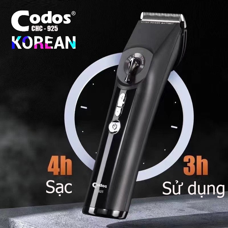 Tông đơ cắt tóc Codos 925 lưỡi sứ sắc bén máy êm có turbo tăng tốc 3 mức độ.