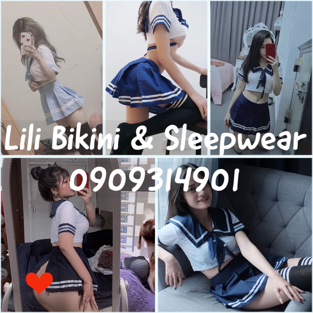 [Mã WASTUP giảm 10% tối đa 30K đơn 99K] Cosplay nữ sinh Nhật sexy đồ ngủ, cosplay sexy babe (xanh đậm, đỏ, xanh nhạt)