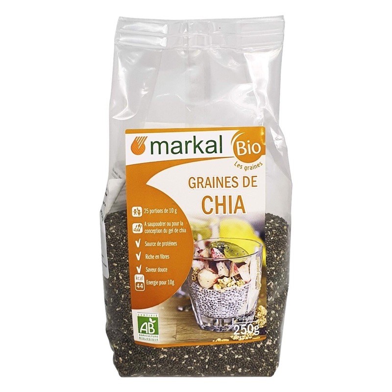 Hạt chia Hữu cơ Markal Pháp - tách lẻ 50gr hoặc nguyên gói 250gr