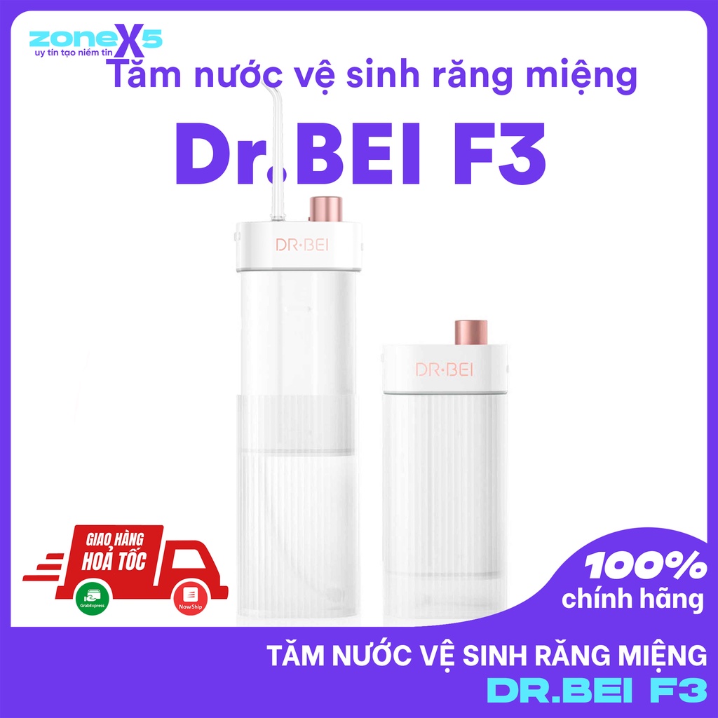 Tăm Nước Vệ Sinh Răng Miệng Xiaomi Water Flosser Dr.BEI F3 - Bình xịt vệ sinh răng miệng Dr BEI