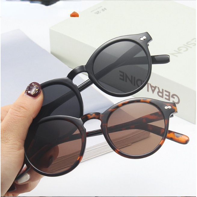 Kính Râm Nữ Gọng Tròn Nhỏ Phong Cách Retro