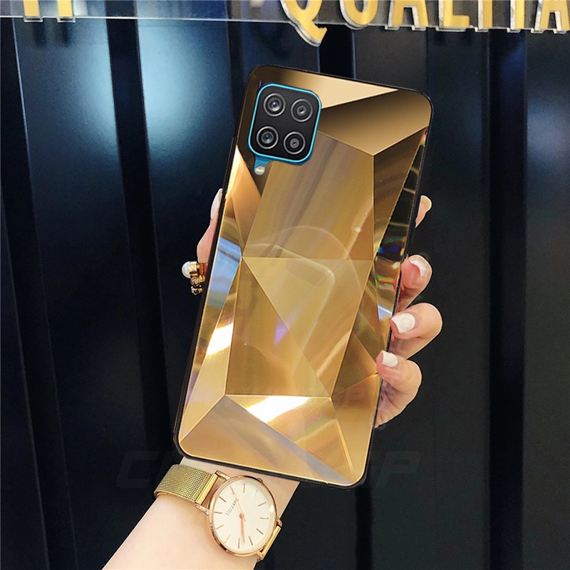 Ốp Điện Thoại Mặt Gương Kim Cương 3D Chống Sốc Cho Samsung Galaxy A22 A32 Samsung Galaxy A12 A52S A52 A72