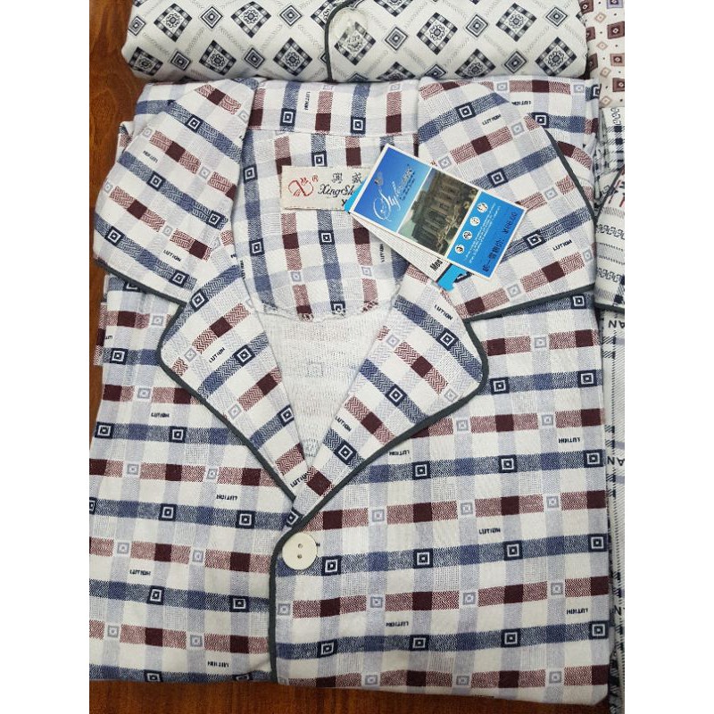 PIJAMA THUN NAM TAY DÀI, QUẦN DÀI LÓT NỈ ĐỦ SIZE