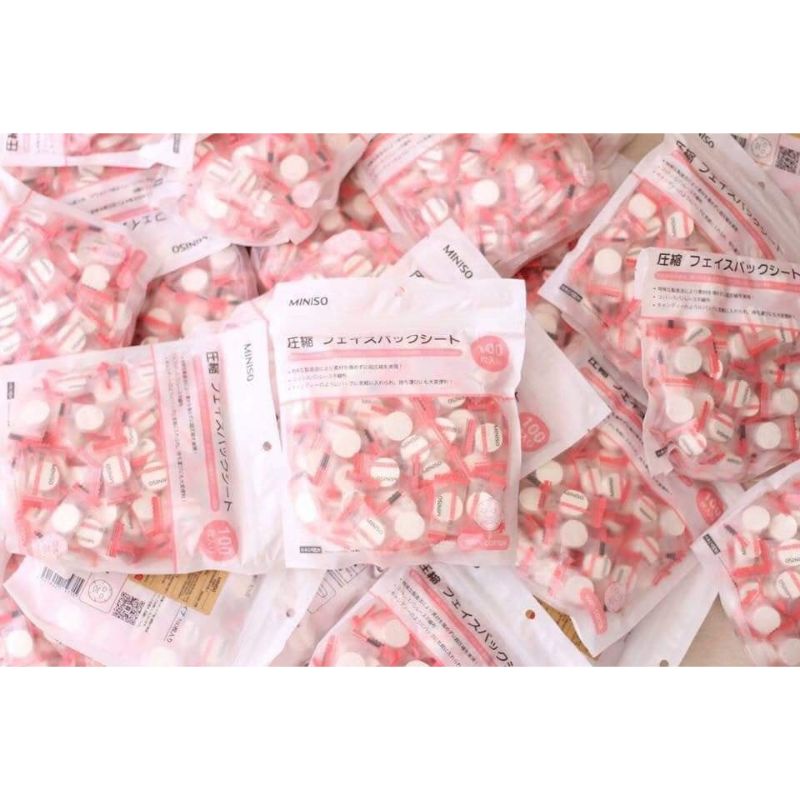 Lẻ 1 viên Mặt nạ giấy nén miniso Nhật Bản