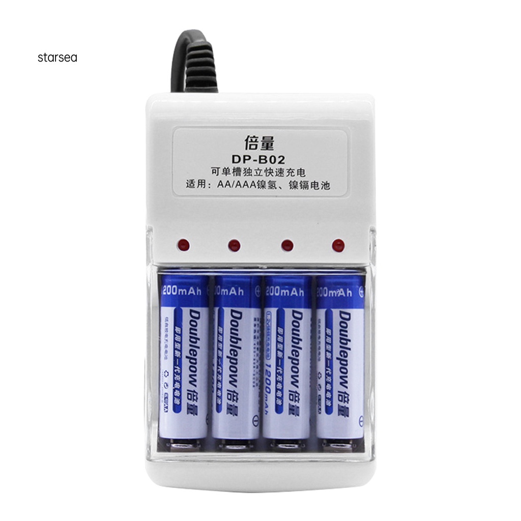 Bộ sạc pin AA/AAA DB02, Pin AA 1200mah Doublepow (hàng chính hãng) Pin Sạc Micro Không Dây