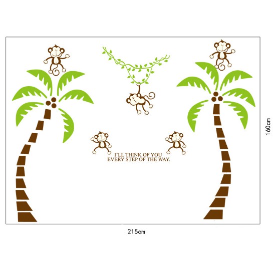 Decal trang trí tường 2 cây dừa lớn