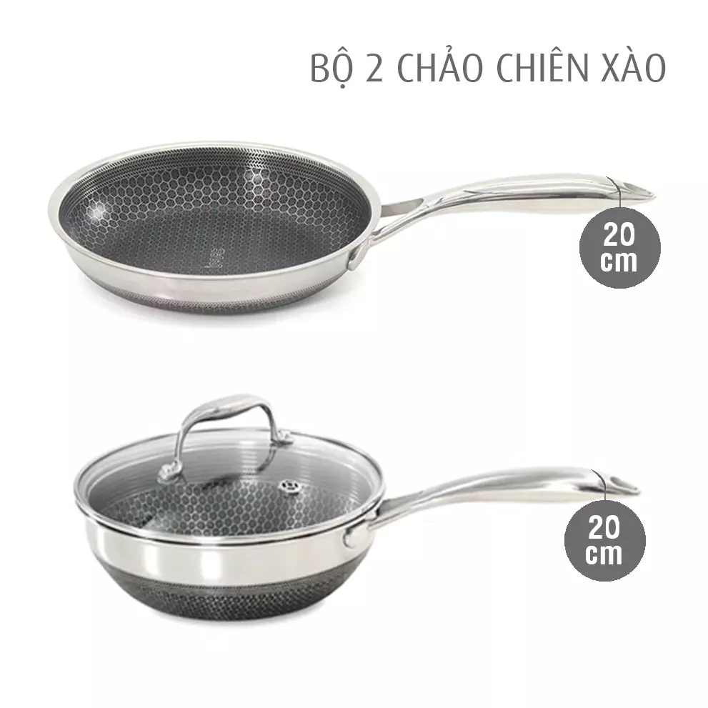 [Hàng chính hãng] BỘ 2 CHẢO CHIÊN, XÀO iMat BLACKCUBE, CÙNG SIZE