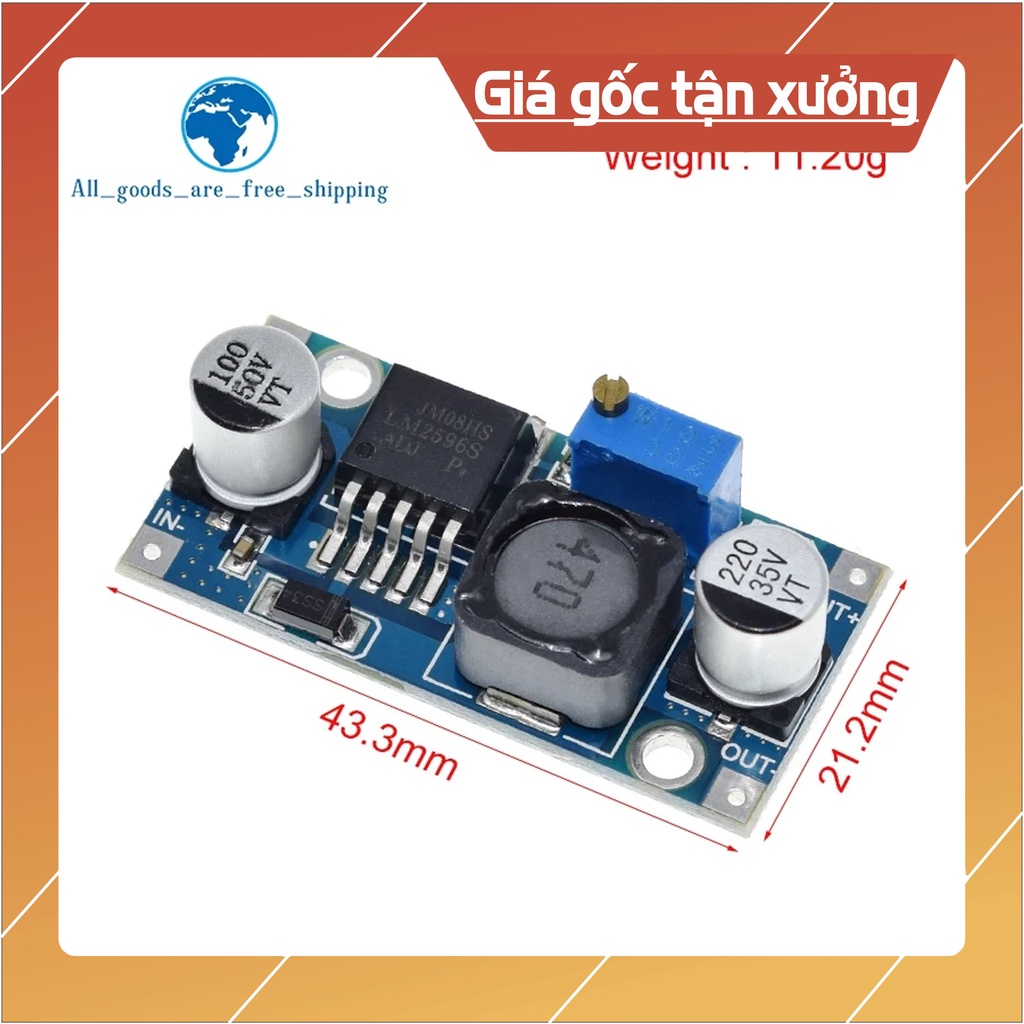 Mạch Hạ Áp 9V/12V/24V/28V xuống 3V/5V/9V Hàn Sẵn Dây Chất Lượng