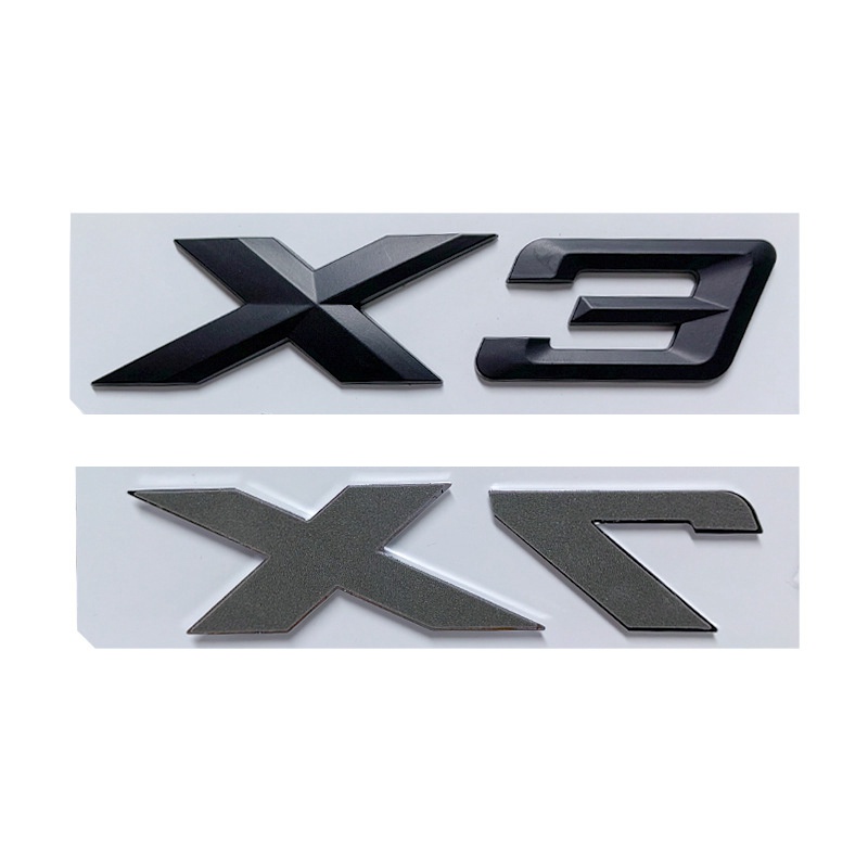 Miếng Dán logo 3D Màu Đen Bạc Trang Trí Cốp Sau Xe Hơi BMW X1 X2 X3 X4 X5 X6 X7 GT