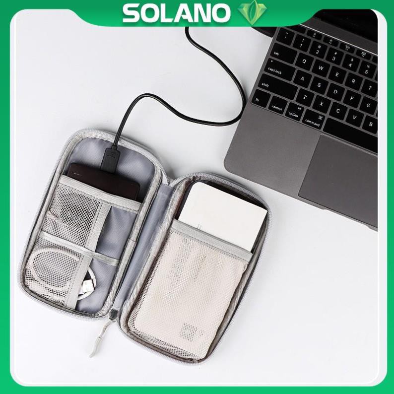 Túi đựng phụ kiện công nghệ SOLANO túi đựng điện thoại, pin dự phòng, cáp sạc, ổ cứng di động đa năng TA-001334
