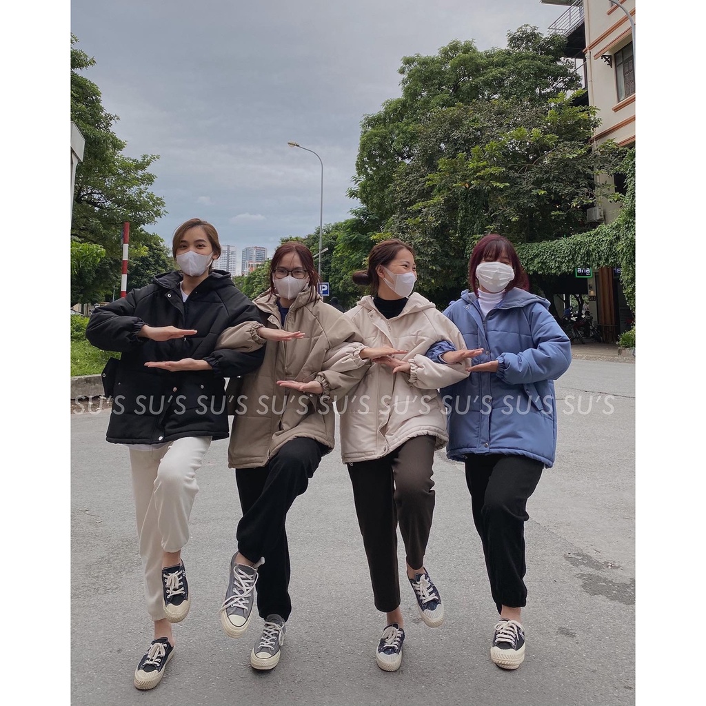 Áo khoác phao trơn form rộng túi chéo A2067 SUSTORE | BigBuy360 - bigbuy360.vn