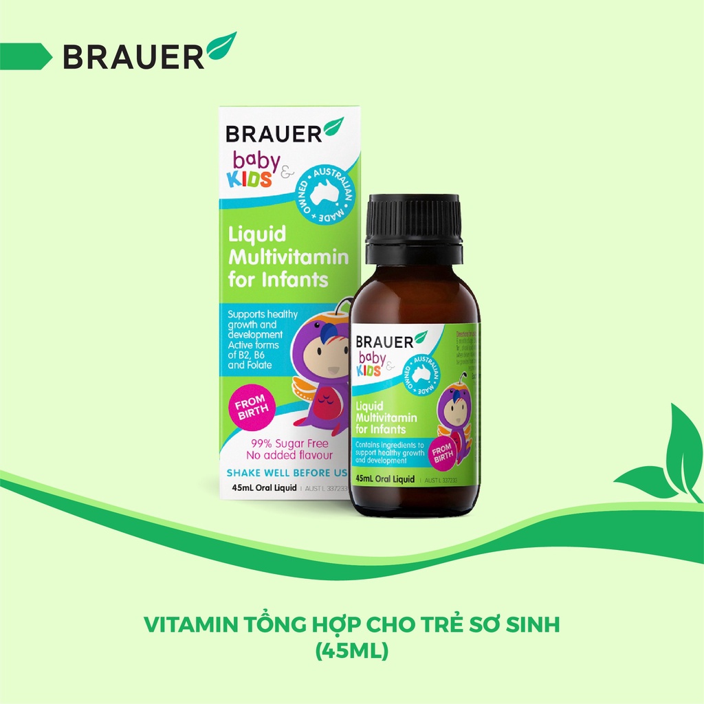 Siro BRAUER Liquid Multivitamin for Infants - Vitamin Tổng Hợp cho trẻ sơ sinh (45ml)