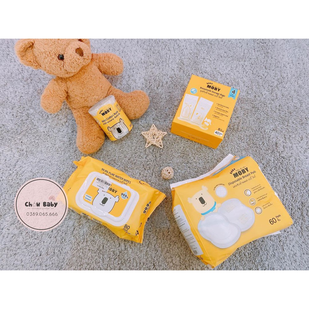 Bông tăm trẻ em Moby Baby cỡ nhỏ (150 chiếc/hộp)