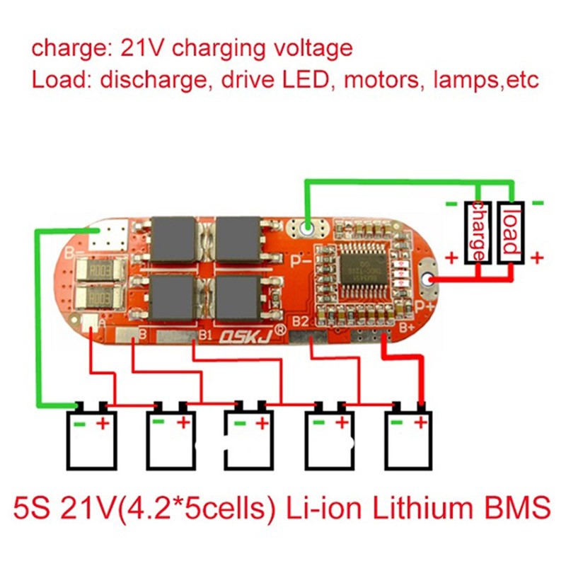 BMS 25A 3S 12.6V 4S 16.8V 5S 21V 18650 Li-ion Pin bảo vệ mạch sạc Bảng mạch mô-đun PCM polymer Lipo Cell PCB