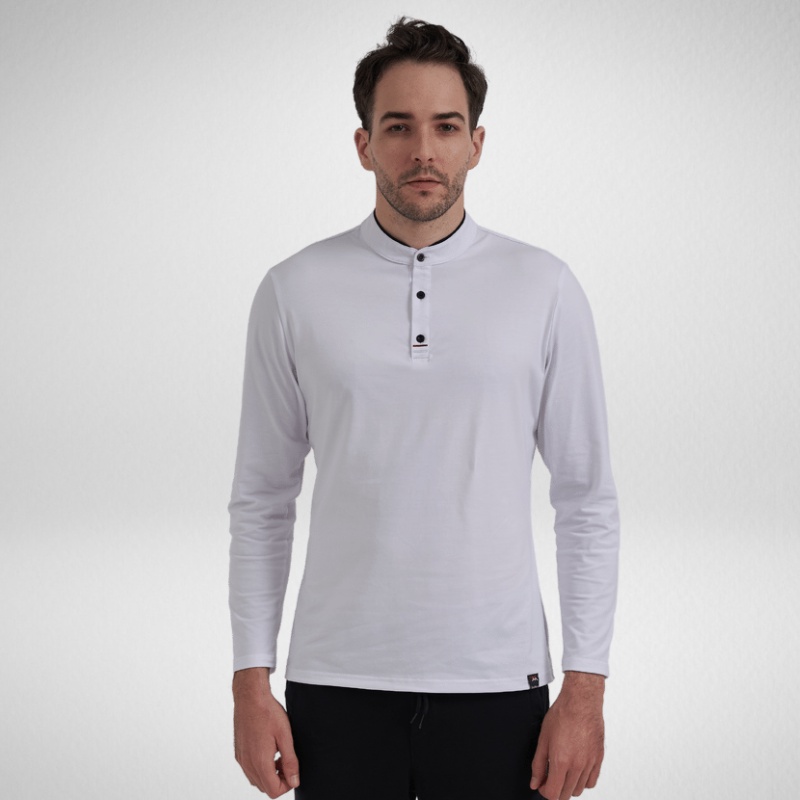 Áo thu đông nam dài tay, polo nam cổ tàu sang trọng wolmaxx chất liệu cotton mix spandex cao cấp trẻ trung năng động | BigBuy360 - bigbuy360.vn