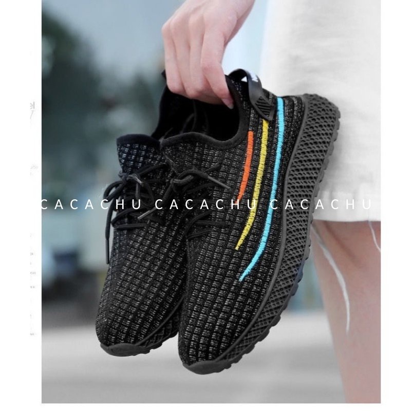 Giày thể thao nữ sneaker chạy bộ đẹp hot trend 2021 CACACHU G006, đế siêu êm phối 3 viền màu thời trang giá rẻ