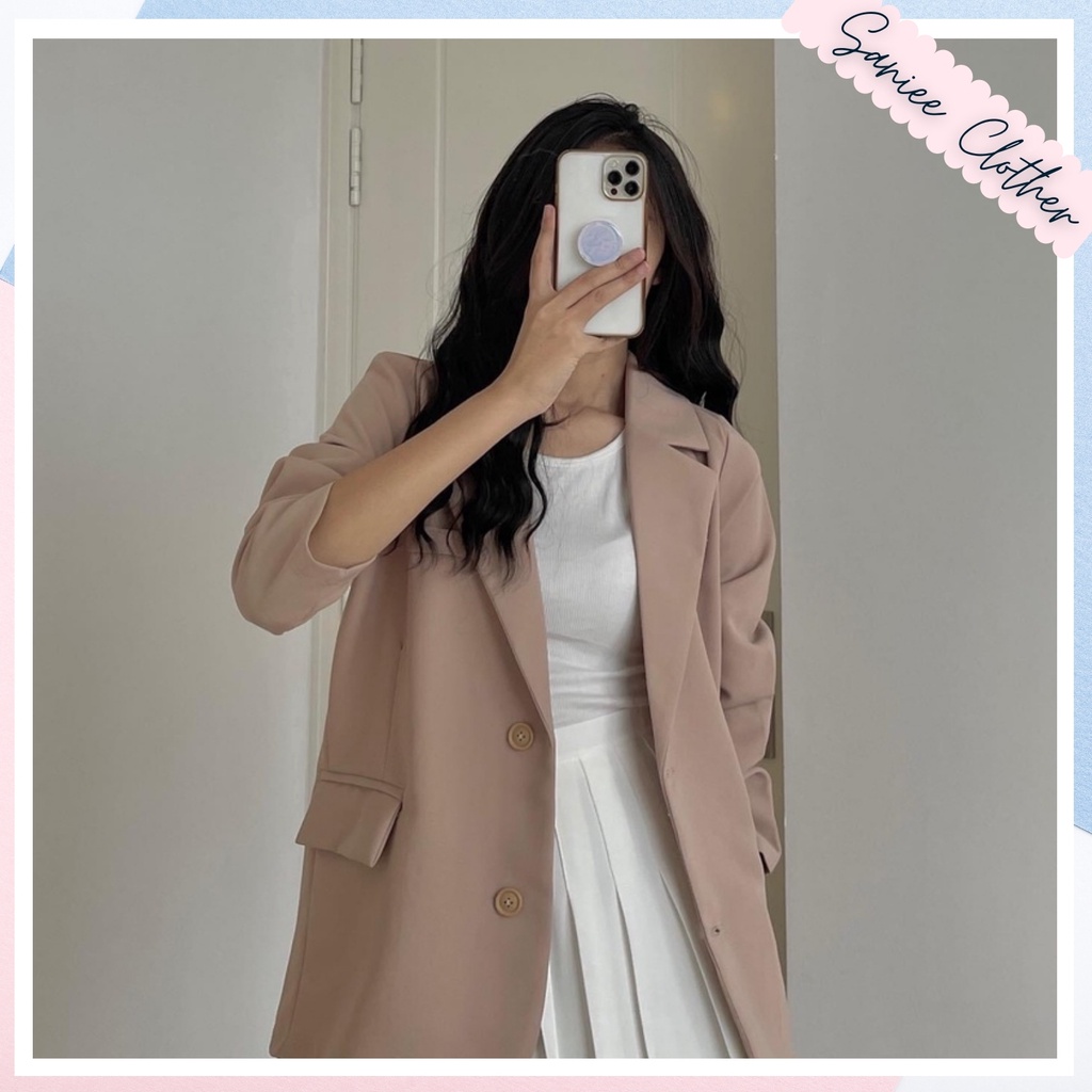 Áo Blazer Nữ Dài Tay Dáng Vest Cao Cấp Form Suông Hàn Quốc Saniee Clother SP000520 | BigBuy360 - bigbuy360.vn
