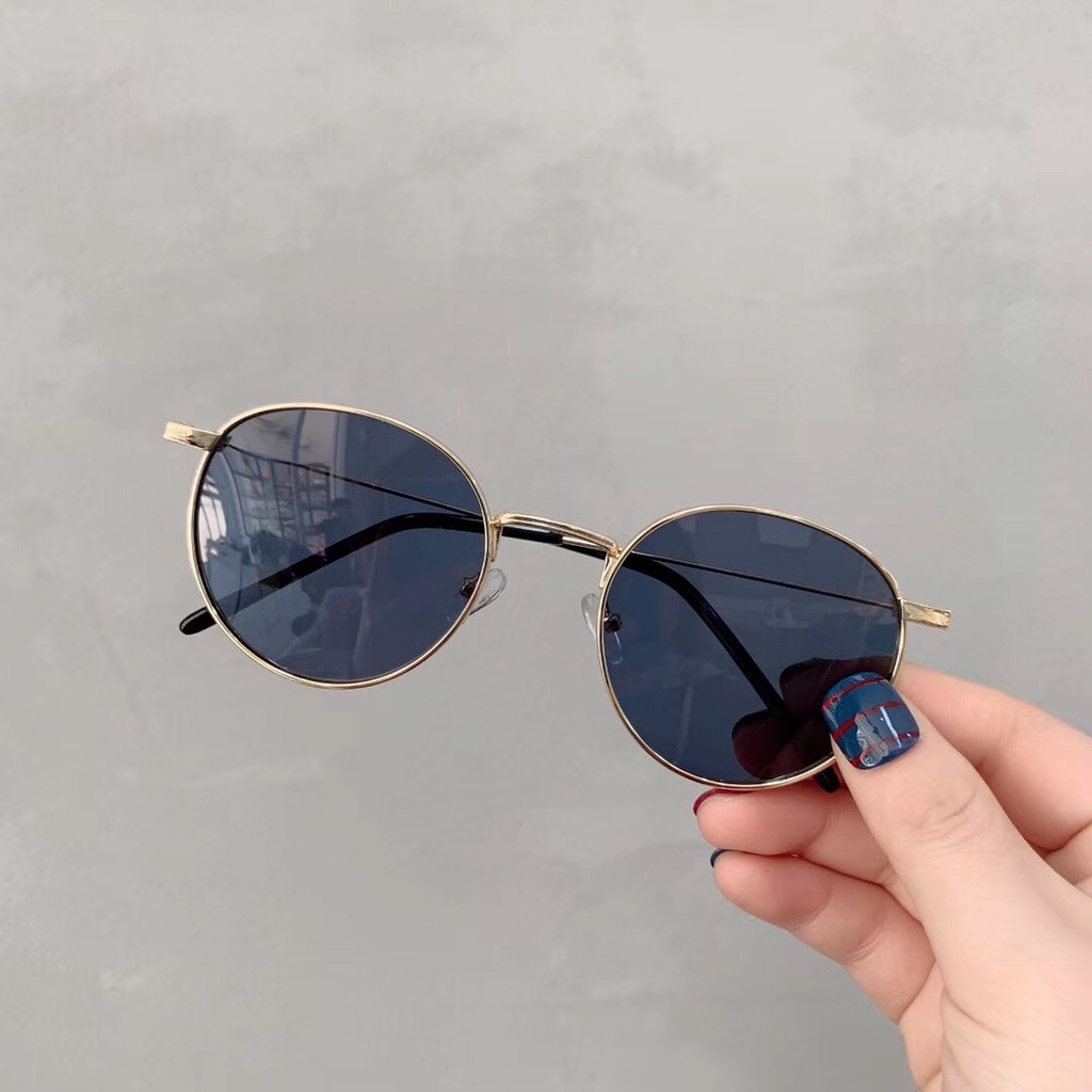 Kính mát nam nữ mắt tròn đẹp sang trọng chống tia UV phong cách Hàn Quốc giá rẻ PUKIXI 209