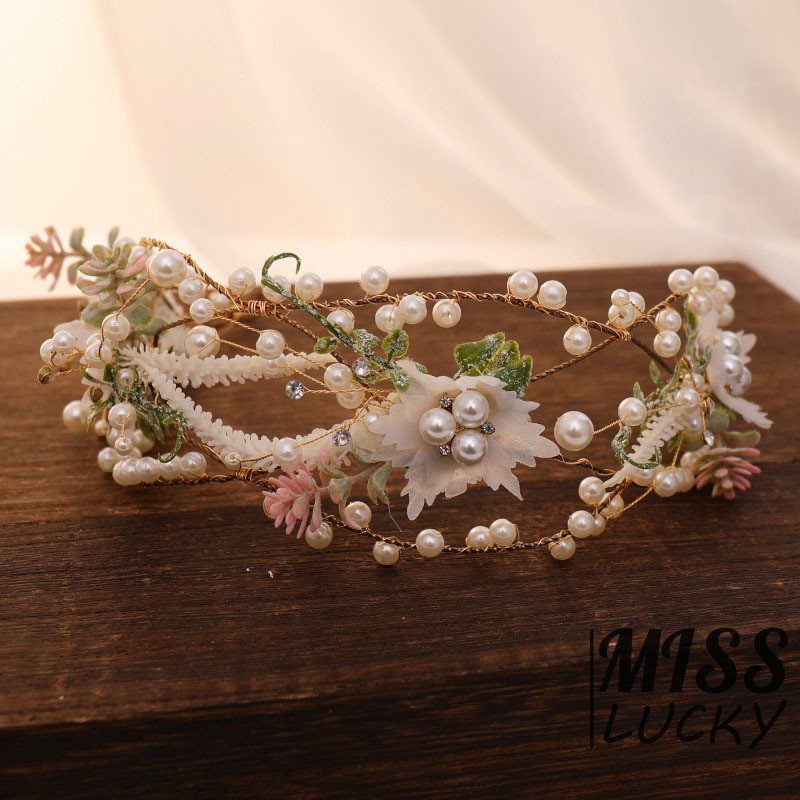 Cài Tóc Hoa Đính Ngọc Trai Phụ Kiện Cho Cô Dâu