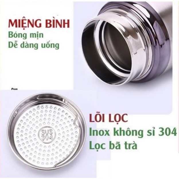 Bình giữ nhiệt 1000ml - 1200ml nắp tráng gương titan - giữ nhiệt trên 12 tiếng