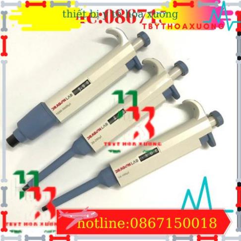 Micropipet Tự Động DRAGON LAB - Dùng Trong Phòng Thí Nghiệm - Dải Đo Từ 2 - 5000 Ul