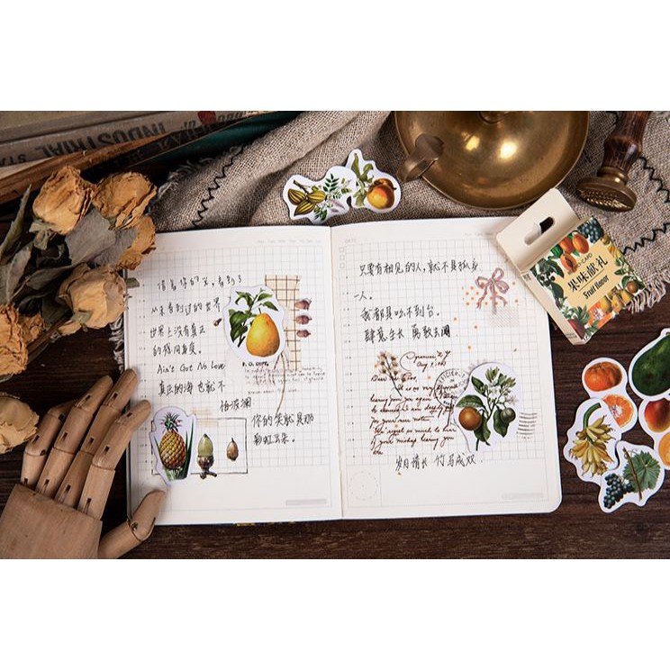 Bộ 45 Sticker Hàn Quốc hình Quả dán trang trí E20