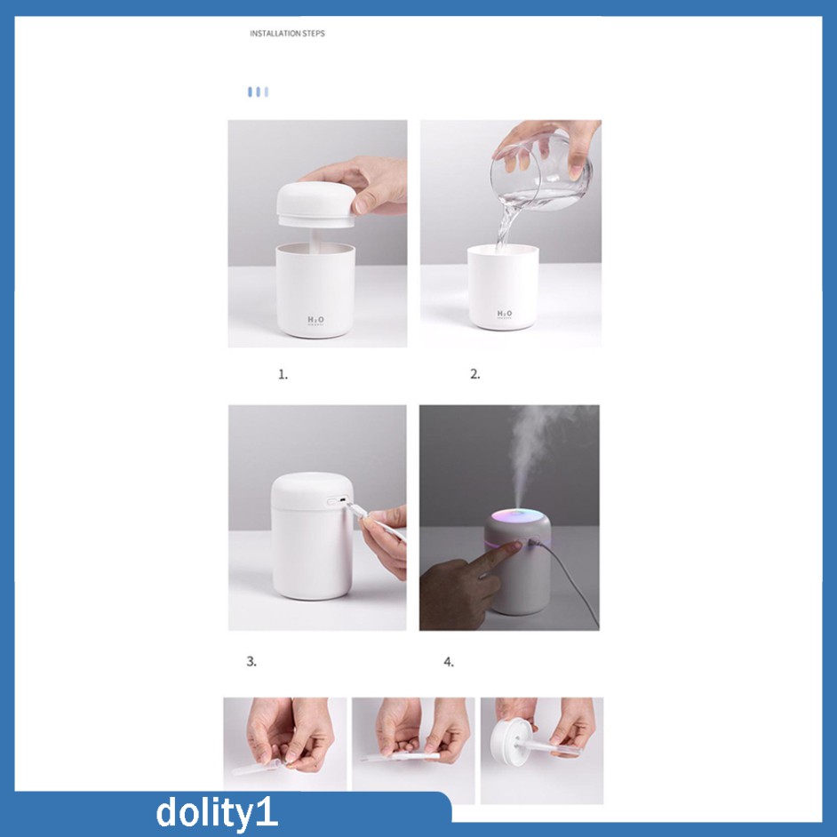 (hàng Mới Về) Set 1 Máy Khuếch Tán Tinh Dầu Usb Màu Xám + 10 Que Lọc Cotton