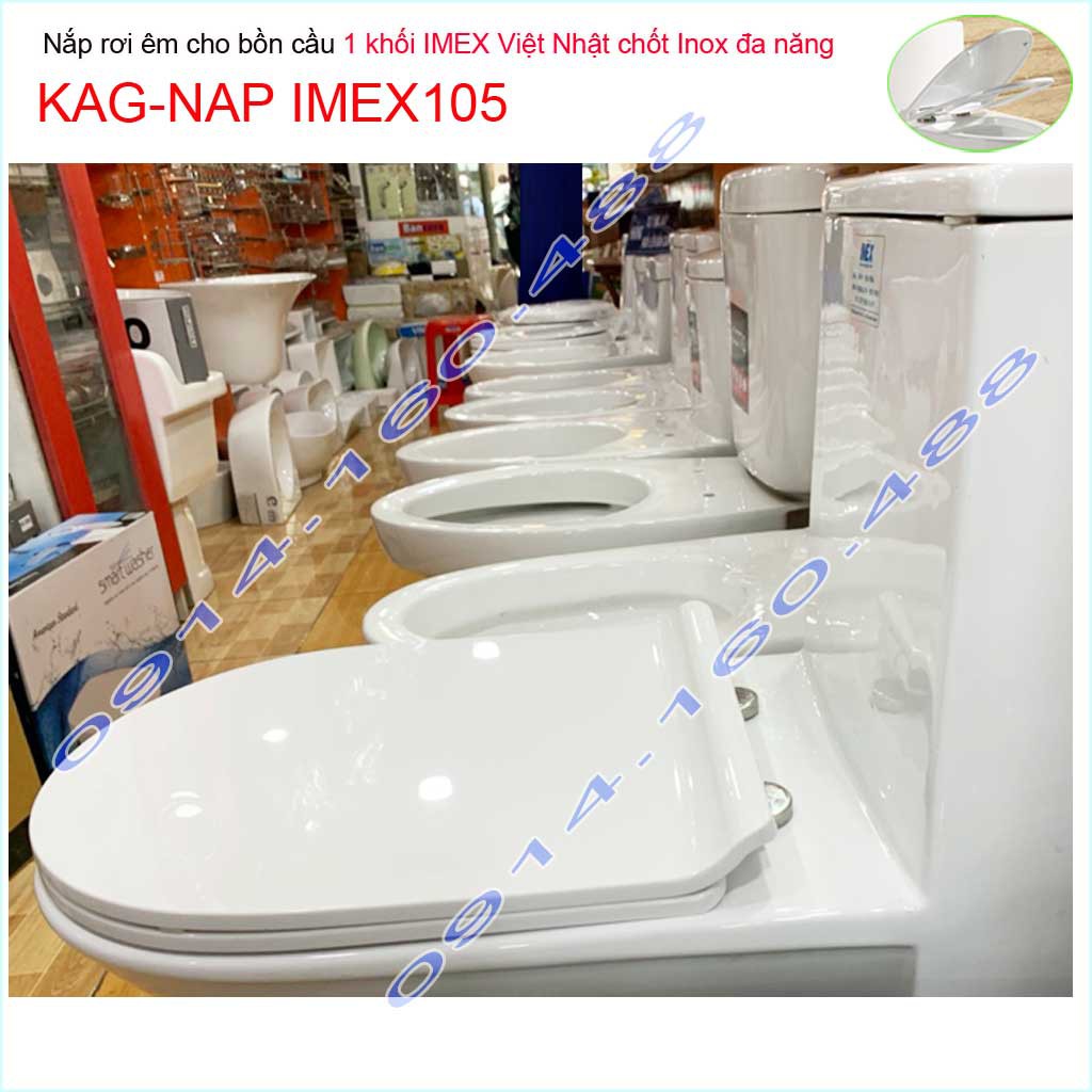 Nắp bồn cầu Imex Việt Nhật KAG-NAP IMEX105, nắp đậy bồn cầu cao cấp  rơi êm cầu Imex