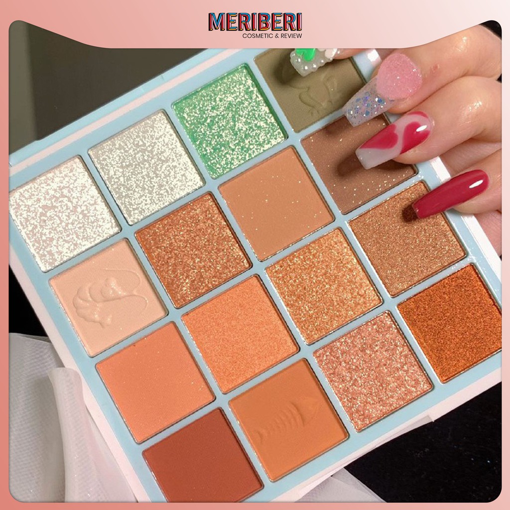 Bảng mắt xanh ngọc 16 ô Maffick nhiều màu xinh và nhũ bling bling xinh xắn - BM1101 (dễ vỡ ô nhũ)