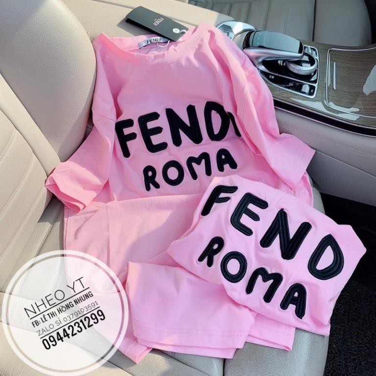 ÁO PHÔNG COTTON THÊU CHỮ FEND ROMA 2 MÀU NỮ