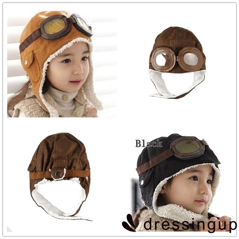 Mũ trùm đầu kiểu dáng phi công ấm áp thời trang cho bé
