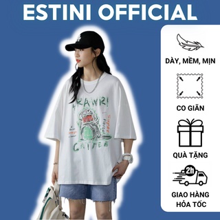 Áo Thun Tay Lỡ Nữ Nam Form Rộng MH Áo Phông Unisex Cotton 4 Chiều KHỦNG LONG CATEE - BS10