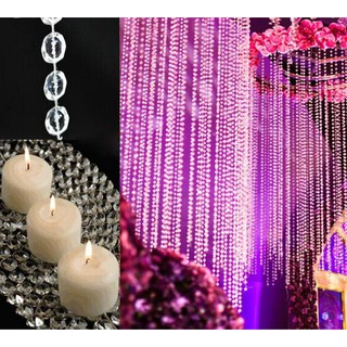 Dây hạt nhựa giả pha lê (1 mét)