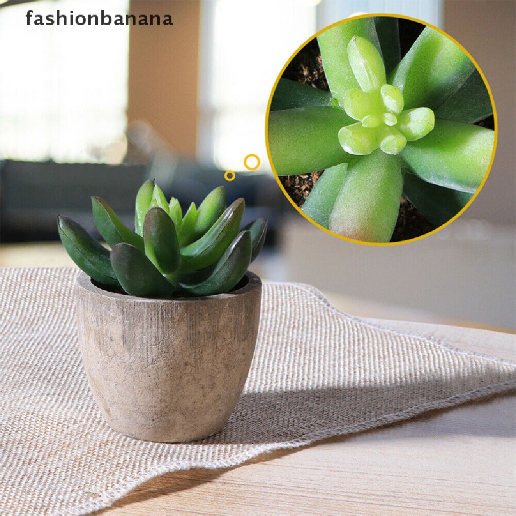 Fashionbanana Artificial Fake Succulent Plant In Pot Mini Potted Plants Home Garden Decor TYU
