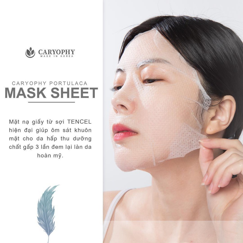 [Mã COSCOCOT3 -8% đơn 250K] Mặt nạ hỗ trợ giảm và ngăn ngừa mụn Caryophy Portulaca Mask Sheet 3IN1 22g