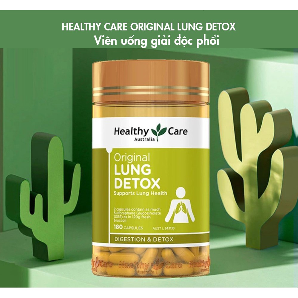 [Hàng chuẩn Úc] Viên uống giải độc phổi Healthy care original lung detox 180 viên của Úc