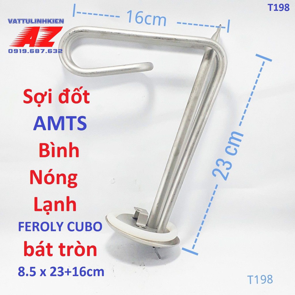 Ruột đốt bát tròn 8.5cm x 23+16 cm cho Bình Nóng Lạnh FEROLY CUBO