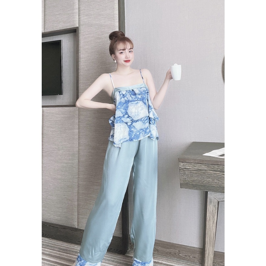 Bộ Đồ Ngủ Nữ SOJUN Vải Chiffon Dưới 65Kg