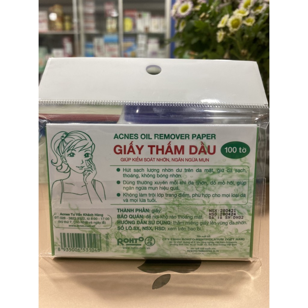 Giấy Thấm Dầu Acnes Oil Remover Paper 100 Tờ