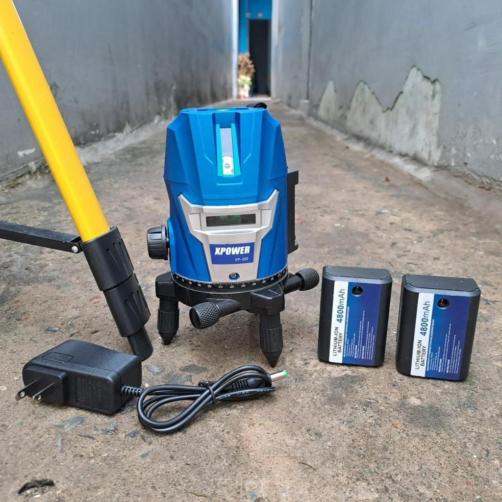 Máy Laser 5 tia xanh siêu sáng-Máy Cân Bằng -gồm 2pin -Bảo hành 12 tháng