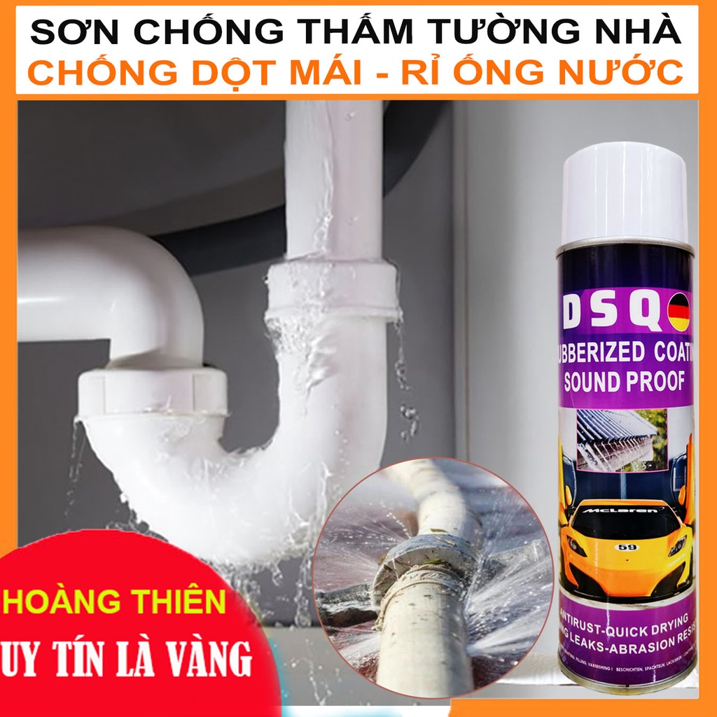 [2 MÀU SƠN]Bình Xịt Chống Thấm Tường - Sơn Chống Thấm - Keo Chống Dột Mái Tôn - Ngói, Bể Cá, Đường Ống Rỉ Nước - DSQ