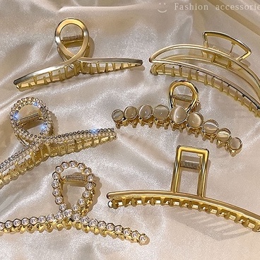 Kẹp Tóc Kim Loại Hình Con Cua Đính Ngọc Trai Nhân Tạo Thời Trang Hàn Quốc