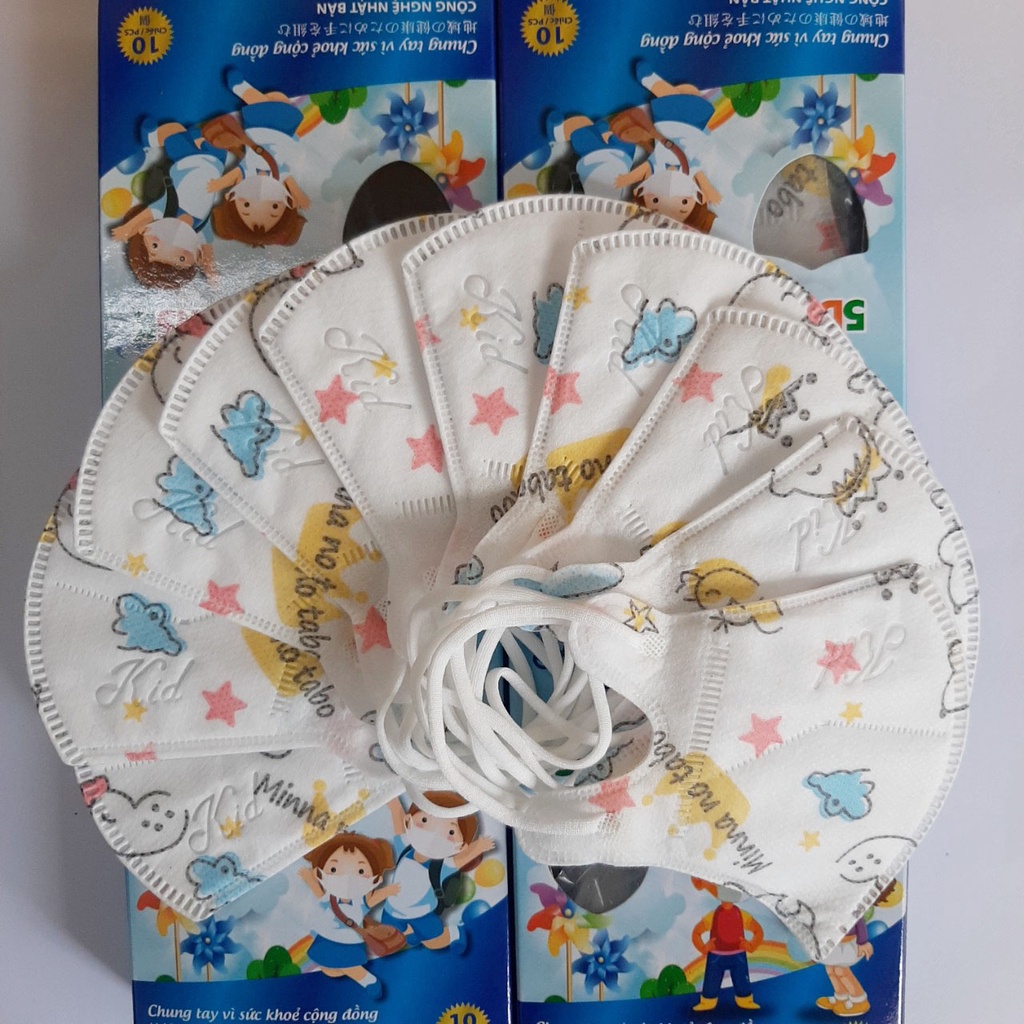 Khẩu Trang Trẻ EM 5D Kids Mask Dành Cho Bé - Công Nghệ Nhật Bản - Hộp 10 Chiếc