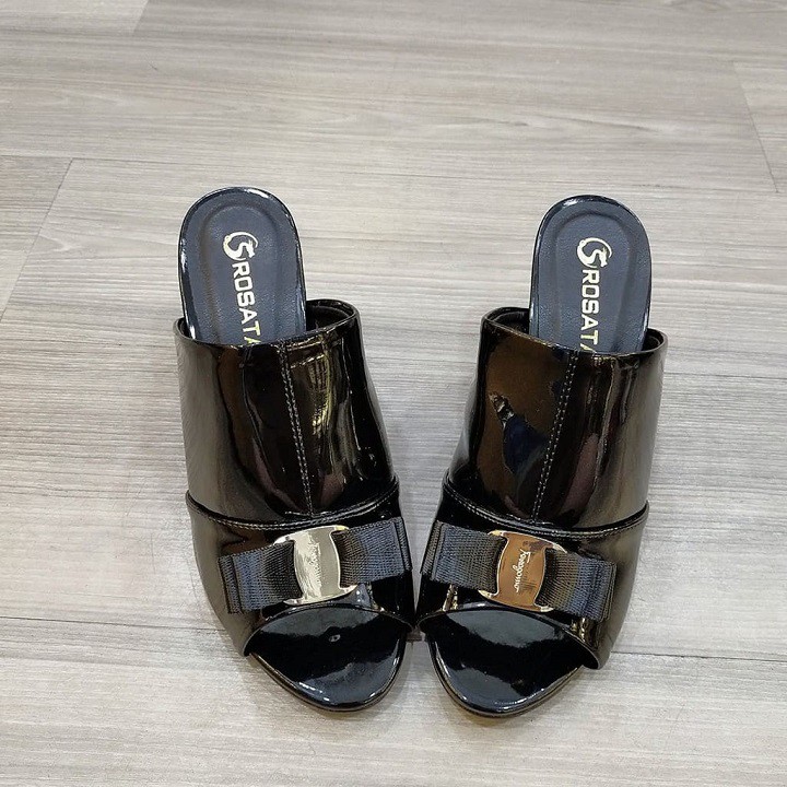 Dép nữ sandal cao gót 7p hàng hiệu rosata đẹp hai màu đen đỏ ro298