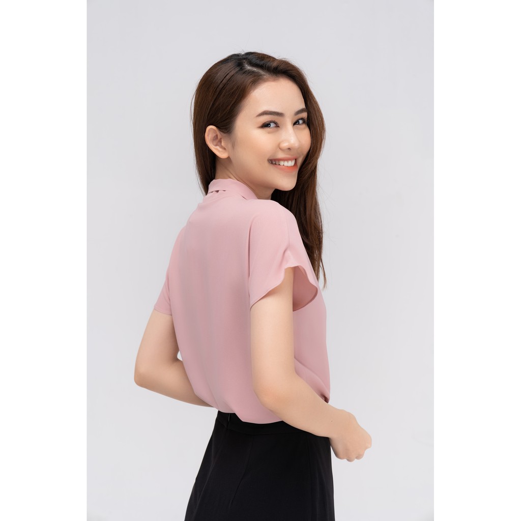 Áo sơ mi YODY Nữ suông vai chờm cổ nơ trẻ trung cá tính SCN4124