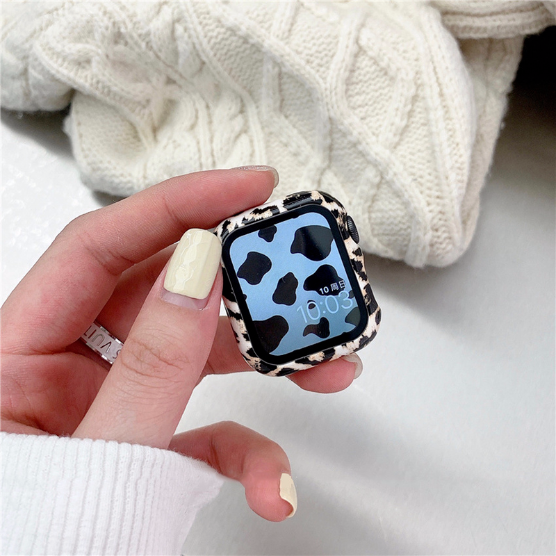 Kính Cường Lực Họa Tiết Da Báo Cho Màn Hình Đồng Hồ Thông Minh Apple Dòng Se 6 5 4 3 2 1 iWatch 38mm 42mm 40mm 44mm