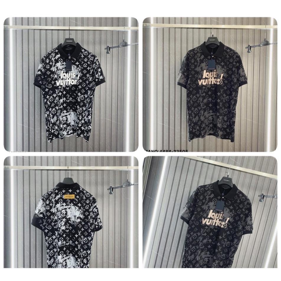 Áo Polo Nam LV In Logo Cao Cấp Vải Loang - Áo Phông LV Cổ Bẻ Hình In Cho Nam