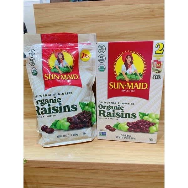 Nho khô Sun Maid Raisins 1,71kg, 1,81kg- hộp giấy