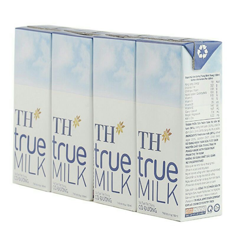 thùng sữa tươi TH true milk có đường loại 180ml